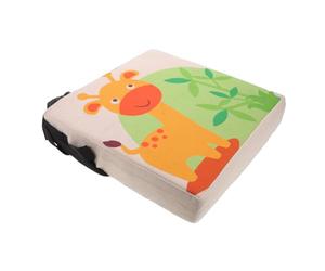 LALADEFIEE Giraffe Print Dining Booster Seat Cushion Portable Lightweight Non-Slip Bottom Pad Breathable Linen Fabric Chair Booster for Eating Studying at Home School
