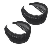 LALADEFIEE Hair Accessories for Women Forehead Coverage Ultrawide Design 2pcs Black Headbands with Teeth, Breathable Mesh Material for Face Washing and Makeup Application