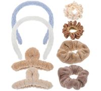 LALADEFIEE Hair Clips Hair Accessories Made of Flocking and Abs and for White Plush Including Scrunchies Comfortable to Wear Sporting and Playing for Women