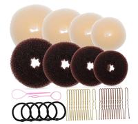 LALADEFIEE Hair Donut Bun Maker with Donuts U-shaped Pins Hair Ties Comfortable Elastic Bun Shaper Tools for Women Elegant Updo Hairstyles Secure School and Special Events