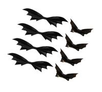 LALADEFIEE Hairpin Clip Gothic Style Practical and Nice-looking 8pcs Halloween Bat Wings in Black Artificial Leather Hair Accessory and Halloween Theme for Party