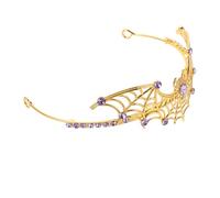 LALADEFIEE Halloween Spider Web Metal Tiara for Women Rhinestone Spider Web Headband Gothic Party Crown Headpiece for Cosplay and Festival