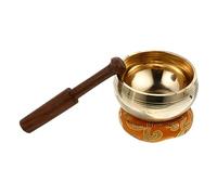 LALADEFIEE Handcrafted Nepal Copper Singing Bowl 8cm with Striker and Cushion - Meditation Yoga Sound Bowl for Buddhist and Healing Practices Random Color
