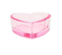 LALADEFIEE Heart-shaped Glass Nail Dappen Cup Compact Acrylic Manicure Liquid Holder Versatile Nail Art Dish for Powder and Jewelry Storage