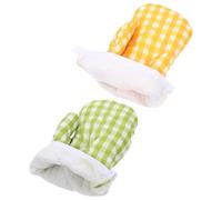 LALADEFIEE Heat Resistant Oven Mitts Polyester Kitchen Gloves 2pcs for Baking and Grilling Hand Washable, Assorted Colours, for Cooking and Microwave Use