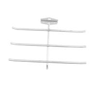 LALADEFIEE Heavy Duty Wrench Storage Rack with Six Hanging Hooks Tool Hanger for Garage and Workshop Moving Shelf for Coil Tape Hacksaw Organization Silver