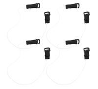 LALADEFIEE Invisible Wig Elastic Thread, Hair Extension Elastic Thread Clips, Black L Size, 4pcs, Universal Compatibility for Hairpieces