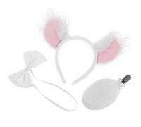 LALADEFIEE Koala Animal Costume Soft Gray Ears Headband Bow Tie Tail for Halloween Party Favors Cosplay Themed Events Comfortable and Versatile Accessories for Adults