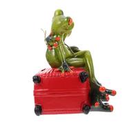 LALADEFIEE Large Capacity Adorable Frog Saving Box Resin Coin Storage Pot for Home Decor and Birthday, Green Couple Frogs Design Multi-functional Money Bank for Bedroom