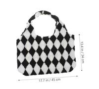 LALADEFIEE Large Capacity Winter Tote Bag for Women Soft Lamb Wool Single Shoulder Handbag Lightweight Outdoor Carry Bag Versatile Fashion Tote for Daily Travel and School