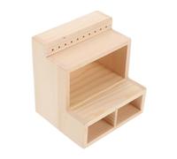 LALADEFIEE Large Capacity Wooden Nail Polishing Head Storage Box with Protective Compartments Portable Manicure Drill Bit Organizer Case for Nail Salon Tools and Accessories