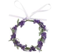 LALADEFIEE Lavender Floral Headband Purple Flower Crown Lightweight Cloth Hair Wreath Comfortable to Wear Elegant Chic Festival Accessory for Birthdays and Parties