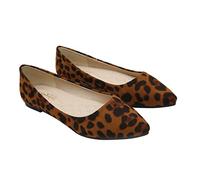 LALADEFIEE Leopard Fashion Flat-Heeled Shoes for Women Pointed Shoes Leisure Style Leopard Pattern Comfortable Everyday Wear