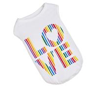LALADEFIEE Lightweight Cotton Pet Shirt for Small Dogs and Kittens, Sleeveless Summer and Spring Pullover with Easy off Design, Comfortable and Adorable Love Letter Print Vest