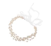 LALADEFIEE Lightweight Pearl Bridal Hairband with Simulated Pearls Flexible Ribbon Hair Jewelry for Braids and Wedding Hairstyles Elegant Headpiece for Women Party and Formal Events