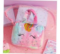LALADEFIEE Lightweight Unicorn Crossbody Bag for Plush Single Shoulder Pouch with Zipper Cute Handbag for Birthday and Christmas Portable Pink Tie-dye Design