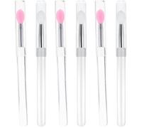LALADEFIEE Lip Applicators Skin-friendly Portable for Plump and Even Lip Colour Lipstick Brushes with Lids 6pcs Silicone for Facial Makeup and Daily Use