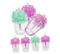 LALADEFIEE Lip Gloss Kit 7pcs Milk Tea Colour Plastic Mini Containers with Wand for Business and Travel Lip Balm Tubes Random Color