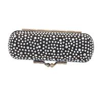 LALADEFIEE Lipstick Case and Organizer Vintage Style Alloy Cosmetic Holder Mirror Anti-Break Travel Makeup Storage Box for Women Black