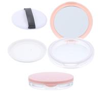 LALADEFIEE Loose Powder Container 2Pcs 5G with Mirror Puff Compact Plastic Case for Travel and Daily Makeup Use
