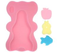 LALADEFIEE Lovely Cartoon Bath Sponge Mat Soft Cushion for Newborn Care Quick Drying Head Neck Pink Color Bath Accessory
