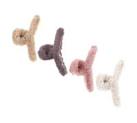 LALADEFIEE Lovely Plush Barrettes 4pcs Large Fluffy Hair Claw Clips Soft Non-slip Hair Tying Tools for Women and Girls Everyday Hairstyling Accessories