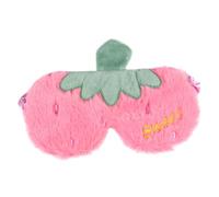 LALADEFIEE Lovely Plush Strawberry Sleep Mask Breathable Eye Patch for Sleeping Lightproof Cartoon Blindfold for Travel and Relaxation Comfortable Soft Cover for Eye Strain Relief