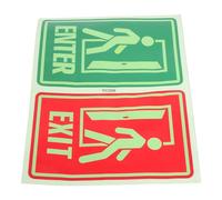 LALADEFIEE Luminous Exit Sign Indicator for Emergency Evacuation Self-Adhesive Wall Sticker for Bedrooms and Living Rooms (30X40Cm) Glow-In-The-Dark Safety Guide