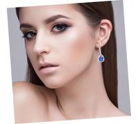 LALADEFIEE Luxurious Sparkle Rhinestone Wedding Jewelry Set with Crystal Dangle Drop Earrings and Statement Necklace for Bridal Shower Prom and Formal Events