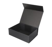 LALADEFIEE Magnetic Closure Small Present Box Elegant Design Black Industrial Cardboard Box Secure Closure Packaging for Small Business for Christmas Presents