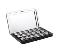 LALADEFIEE Magnetic Makeup Palette Organizer with 18-grid Refillable Eyeshadow Blush Storage Box Matte Black Diy Cosmetic Container for Travel and Daily Use