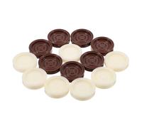 LALADEFIEE Magnetic Plastic Chess and Checkers Pieces 24Pcs Portable Lightweight Set for-The-Go Draught Board Games