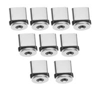 LALADEFIEE Magnetic USB C Adapter Set 9Pcs 360° Rotating Type-C Connector Heads with Fast Charging and Data Sync for Type-C Smartphones and Tablets Silver