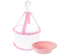 LALADEFIEE Makeup Brush Cleaning Bowl Set with Pink Silicone Scrubber Pad and Hanging Drying Net, Makeup Puff Cleaner for Cosmetic Brushes, Suitable for Travel and Home Use