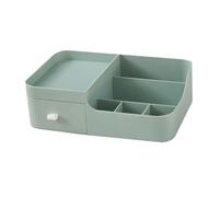 LALADEFIEE Makeup Organizer Drawer with Multiple Compartments Tabletop Cosmetic Storage Box for Bathroom Counter Elegant Green Desktop Organizer for Lipstick Foundation Jewelry and Beauty