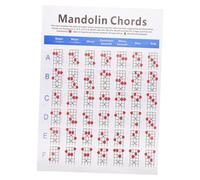 LALADEFIEE Mandolin Chord Chart Large Laminated Mandolin Fingering Diagram with Colorful Coated Paper for Practice and Musical Instrument Supplies