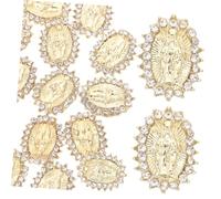 LALADEFIEE Mary Nail Charms 30pcs Small Metal 3d Nail Charms with Virgin Mary Design