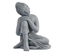 LALADEFIEE Meditating Buddha Statue Sandstone Figurine Decorative Buddha Ornament for Zen Ornaments and Meditation Space Stress Bring Comfort Asian Culture Flair
