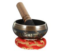 LALADEFIEE Meditation Sound Bowl Set Handcrafted Copper Bowl with Mallet Cushion for Yoga Mindfulness and Random Color