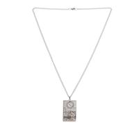 LALADEFIEE Men's Stainless Steel Tarot Pendant Necklace Sun God Design, Gold Plated Sweater Chain Religious Jewelry for Christmas