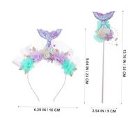 LALADEFIEE Mermaid Cosplay with Fairy Wand and Sequin Tail Headband Lightweight Party Accessories for Fancy Dress Birthday Masquerade and Holiday Celebrations