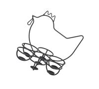 LALADEFIEE Metal Chicken-shaped Dispenser Rack for Kitchen Countertop Vintage Black Egg Holder Storage Organizer for Home Use