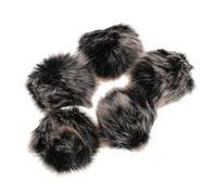 LALADEFIEE Microphone Cover 5pcs Set Black Wireless Microphone Wind Muff Made of Imitation Rabbit with Noise Reduction, Lightweight Design for Outdoor Recording and Public Speaking
