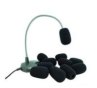 LALADEFIEE Microphone Sturdy Covers Small Wind Windscreen Mic Lapel Lavalier for 10Pcs, High-Density Foam Protection and Spit Guard Set Recording Studios and Computer Gamer