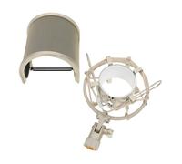 LALADEFIEE Microphone Windproof Cover and U-shaped Pop Filter with Shock-absorption Bracket Flexible Compatibility for Professional Vocal Recording and Sound Isolation Shield