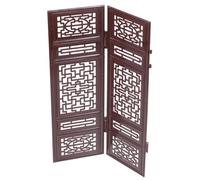 LALADEFIEE Mini Antique Chinese Folding Screen Dollhouse Ornament Compact Decorative Prop for Doll Vintage Style Miniature Screen Model for Elegant Doll Home Display