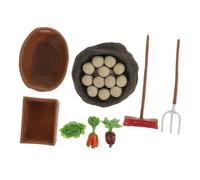 LALADEFIEE Mini Farm Tool and Vegetable Models with Dinosaur Easter Eggs Realistic Farm for Sand Table Landscaping and Scene Play