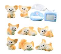 LALADEFIEE Mini Fox Figurines Lightweight Resin Micro Landscape Ornament for Garden Balcony Table Decoration DIY Succulent Planter Fox Decor