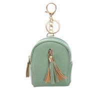 LALADEFIEE Mini Key Chain Coin Purse with Zipper, Practical Green Change Bag for Women, Compact Handheld Wallet for Cards and Coins, Lightweight Accessory for Everyday Use