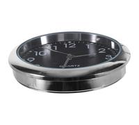 LALADEFIEE Mini Luminous Car Dashboard Clock with Adhesive Back, Small Quartz Vehicle Vent Clock, Black round Night Glow Pointer for Auto Interior Accessories